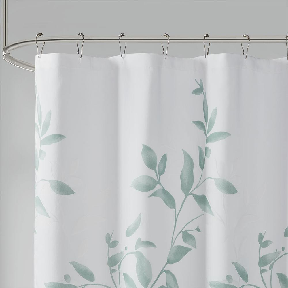 Soft Seafoam Floral Shower Curtain (72"x72")