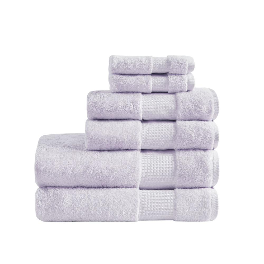 Turkish Cotton Bath Towel Set (6 Piece) Very Light Purple