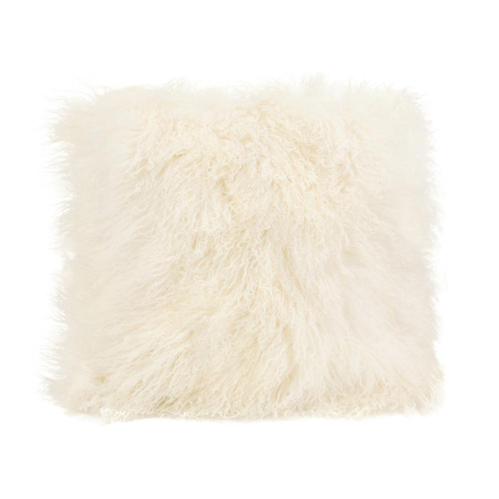 Cream - Furry Elegant Luxury Pillow (22" x 22")