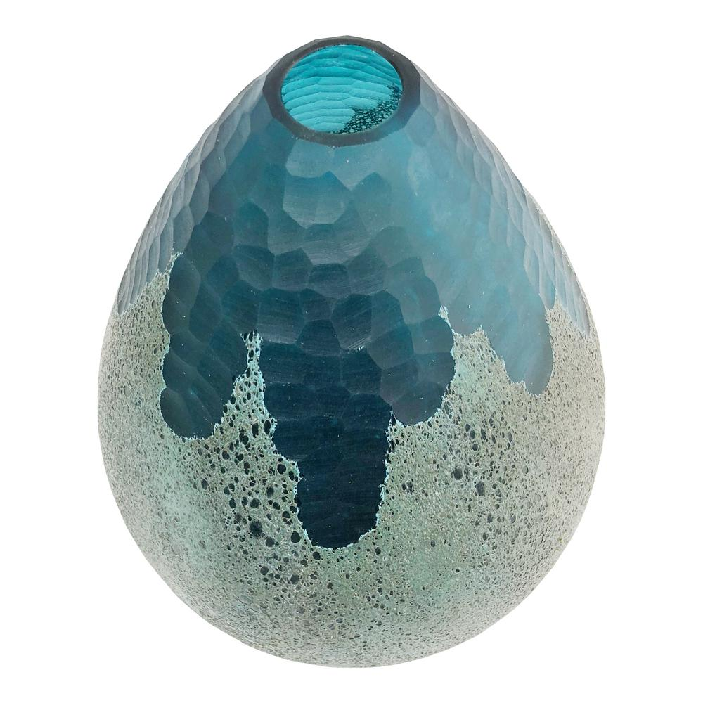 Modern Blue Swirl Decorative Vase (17")