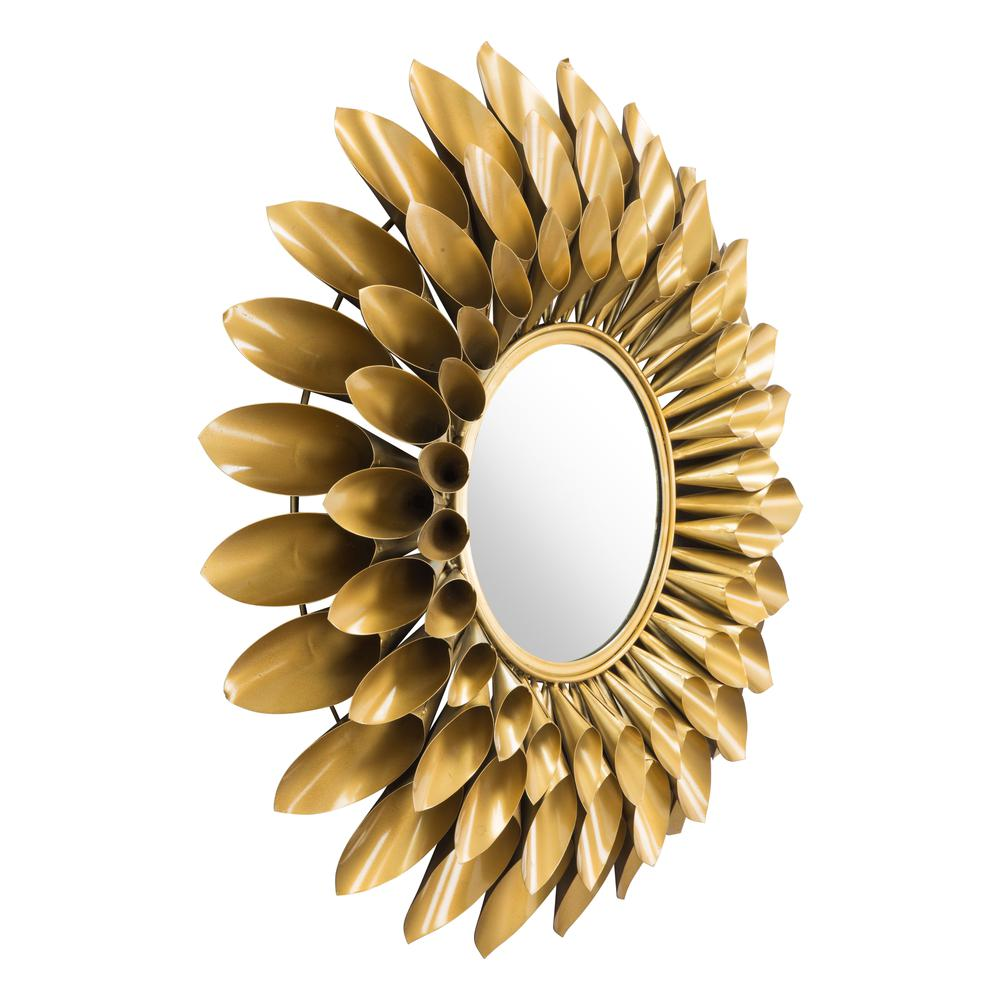 Gold - Chic Flower-Inspired Mirror (32")