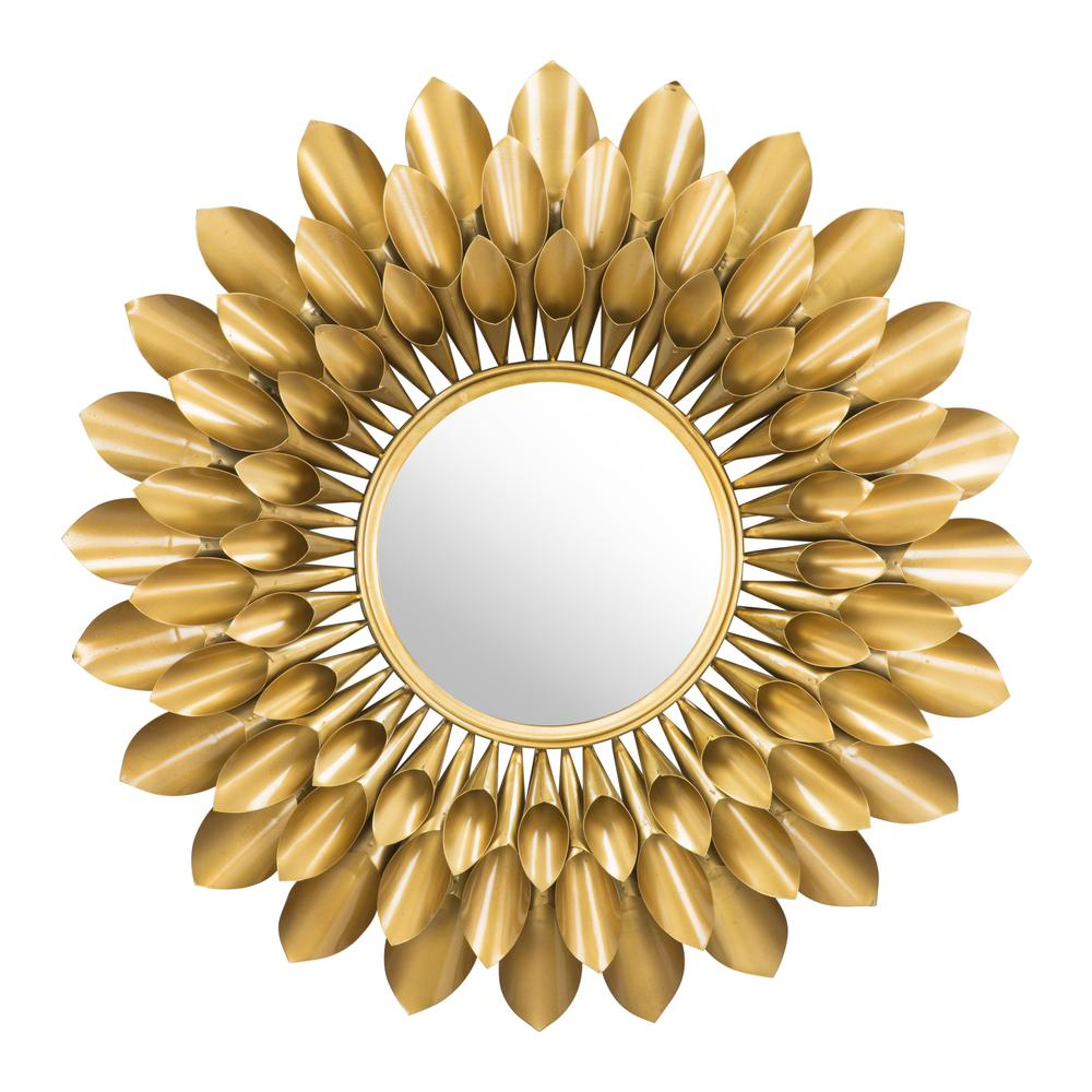 Gold - Chic Flower-Inspired Mirror (32")