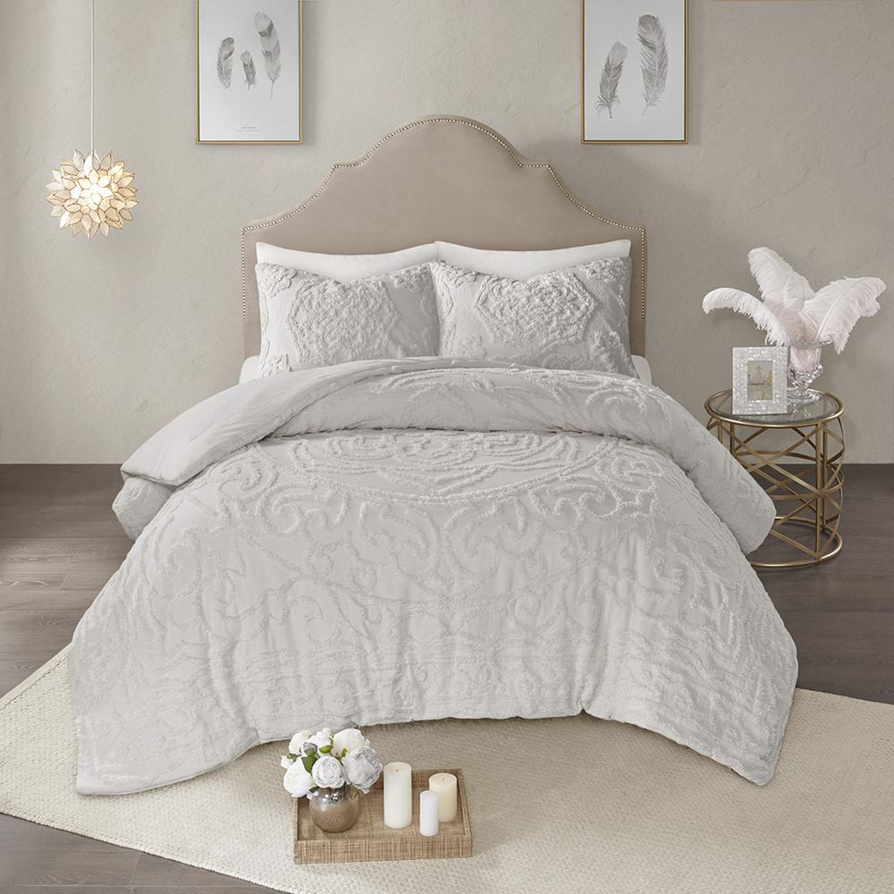 Shabby Chic Tufted Chenille Comforter Set (3 Piece) King/Cal King