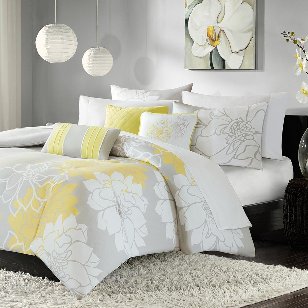 Chic 100% Cotton Floral Pattern Comforter Set (6 Piece) Queen
