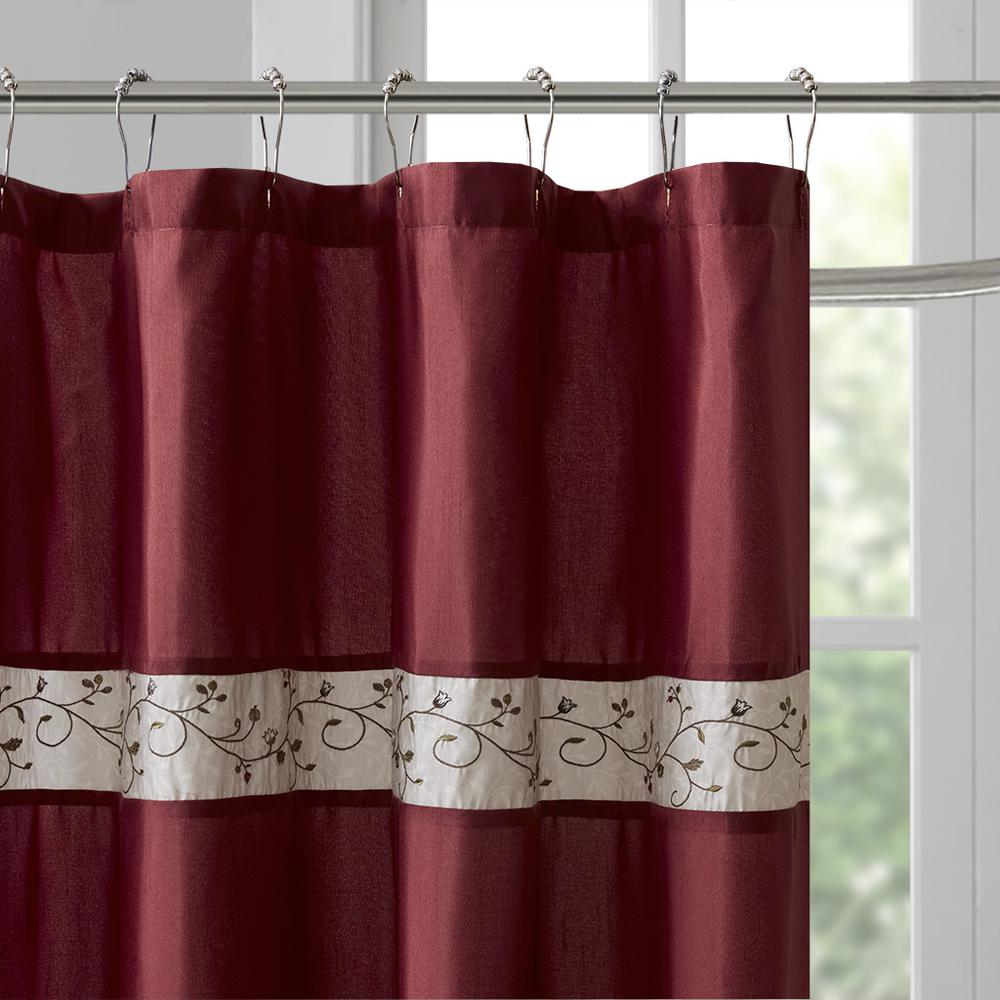 Rich Red Bliss Floral Shower Curtain (72" x 72")