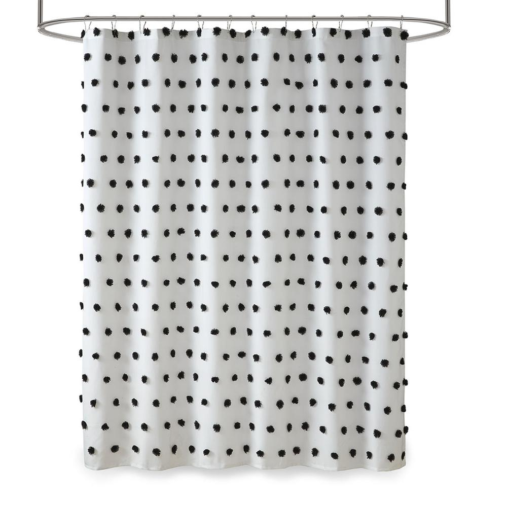 Balck & White - Contemporary Textured Shower Curtain (72"x72")
