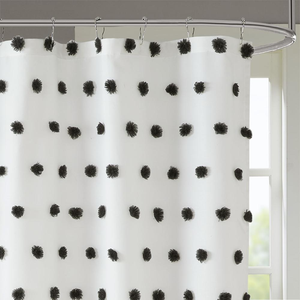 Balck & White - Contemporary Textured Shower Curtain (72"x72")