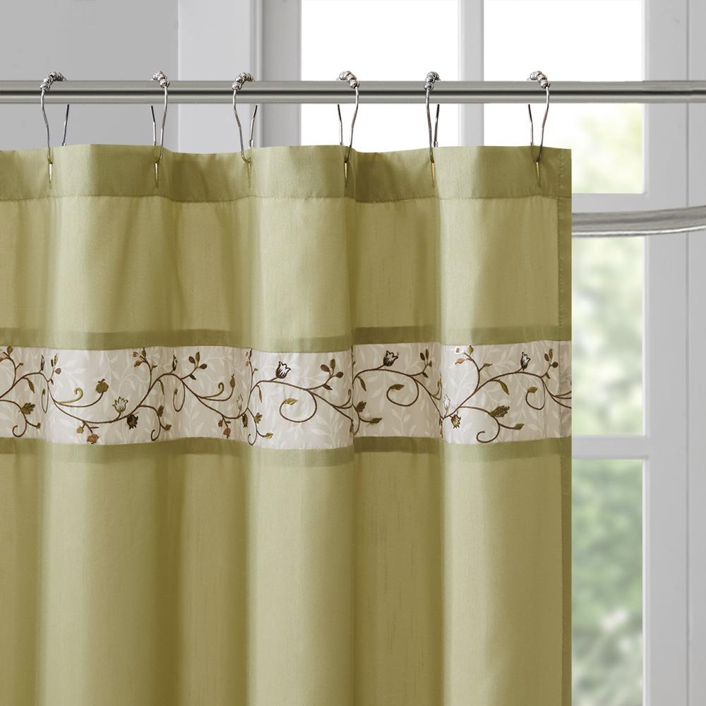 Rich Green Bliss Floral Shower Curtain (72" x 72")