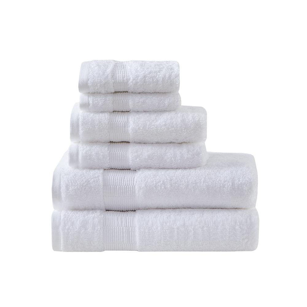 Luxurious Egyptian Cotton Bath Towel Set (6 Piece) White