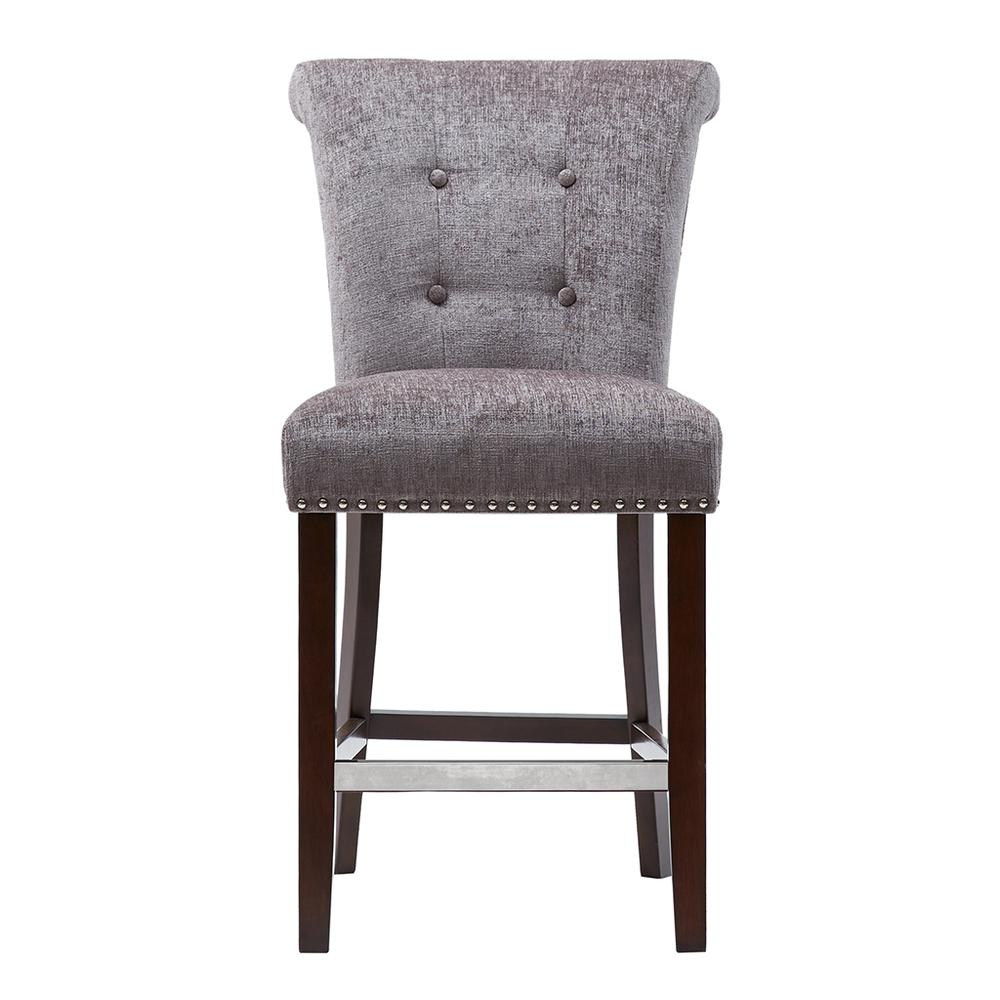 Refined Silver Accent Roll Back Counter Stool