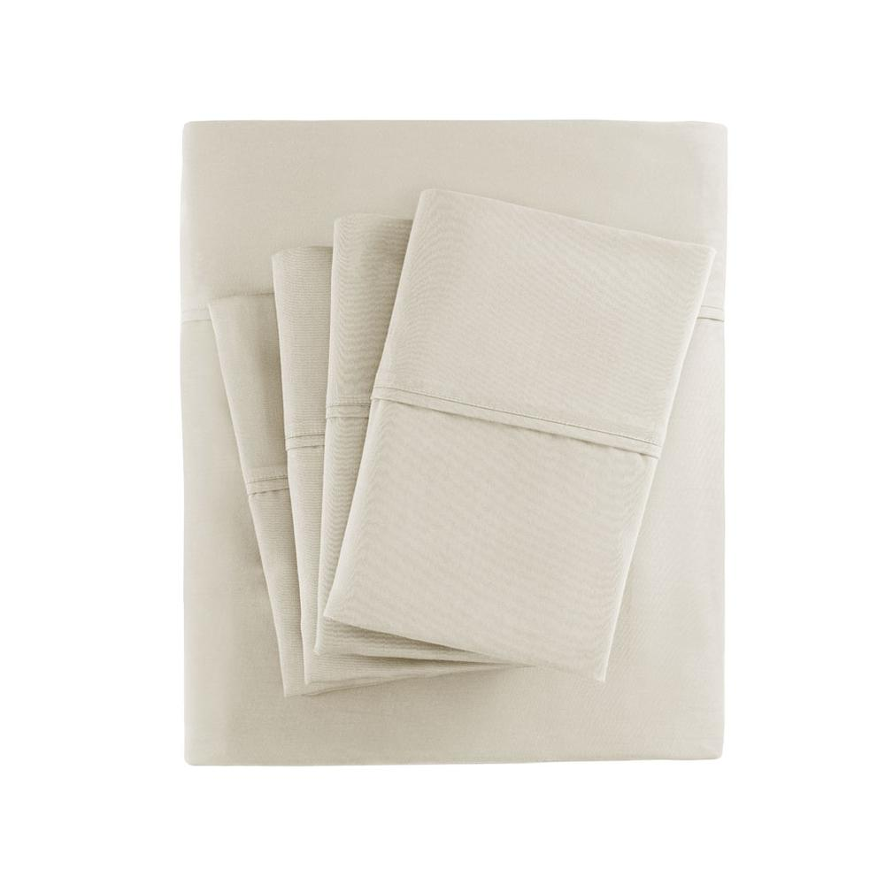 Ivory - Soft Cotton Rich Sateen Sheet Set (6 Piece) Queen