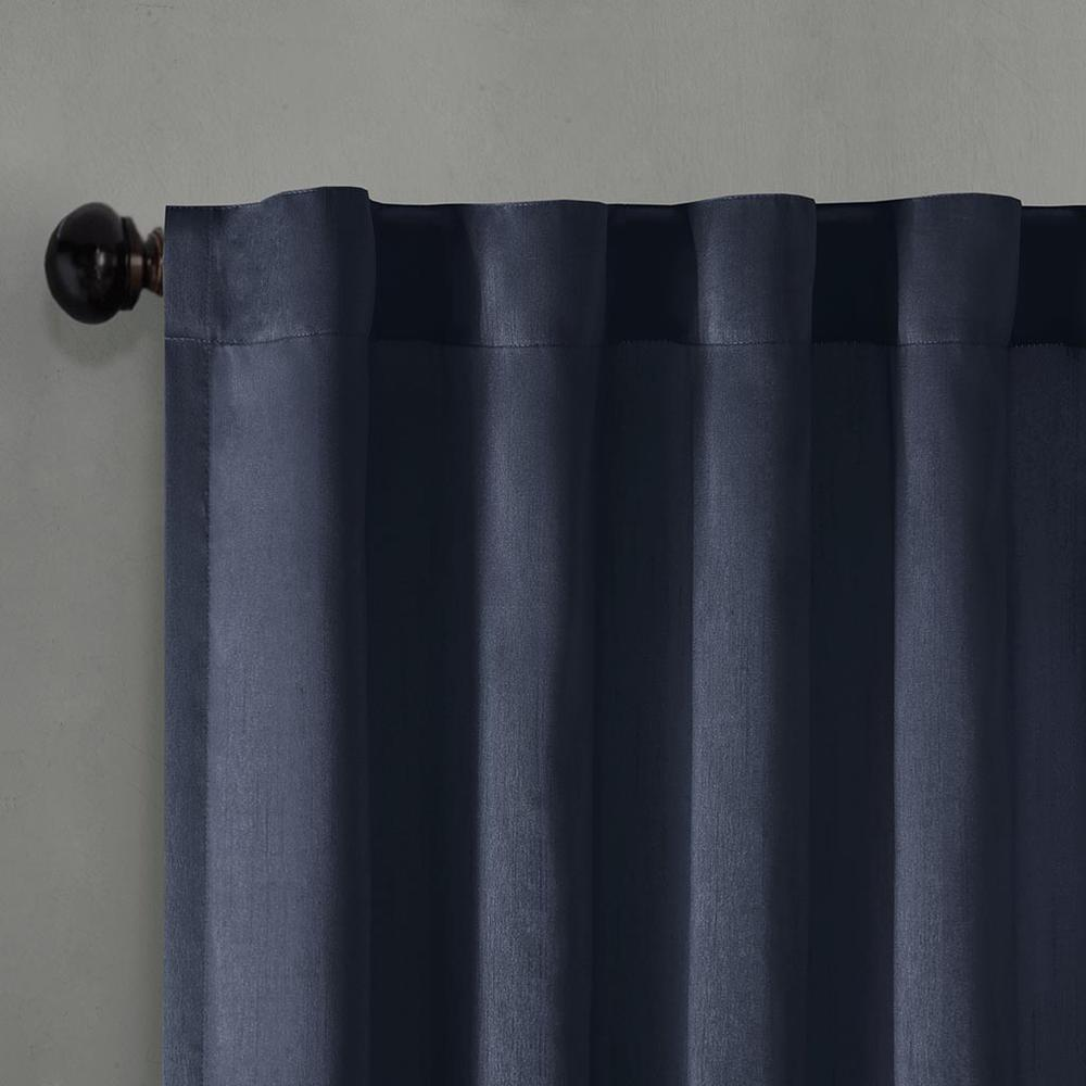 Navy - Nature's Elegance Embroidered Curtain Panel (95")
