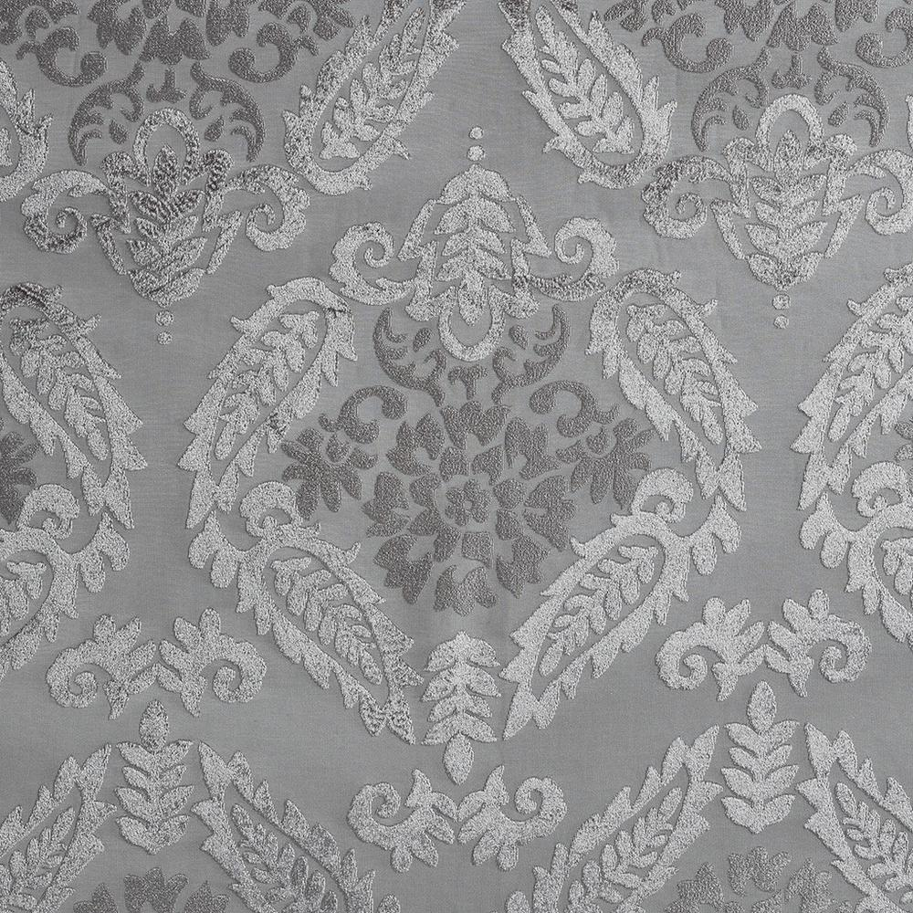 Grey - Prestige Jacquard Paisley Design Total Blackout Curtain Panel (84")