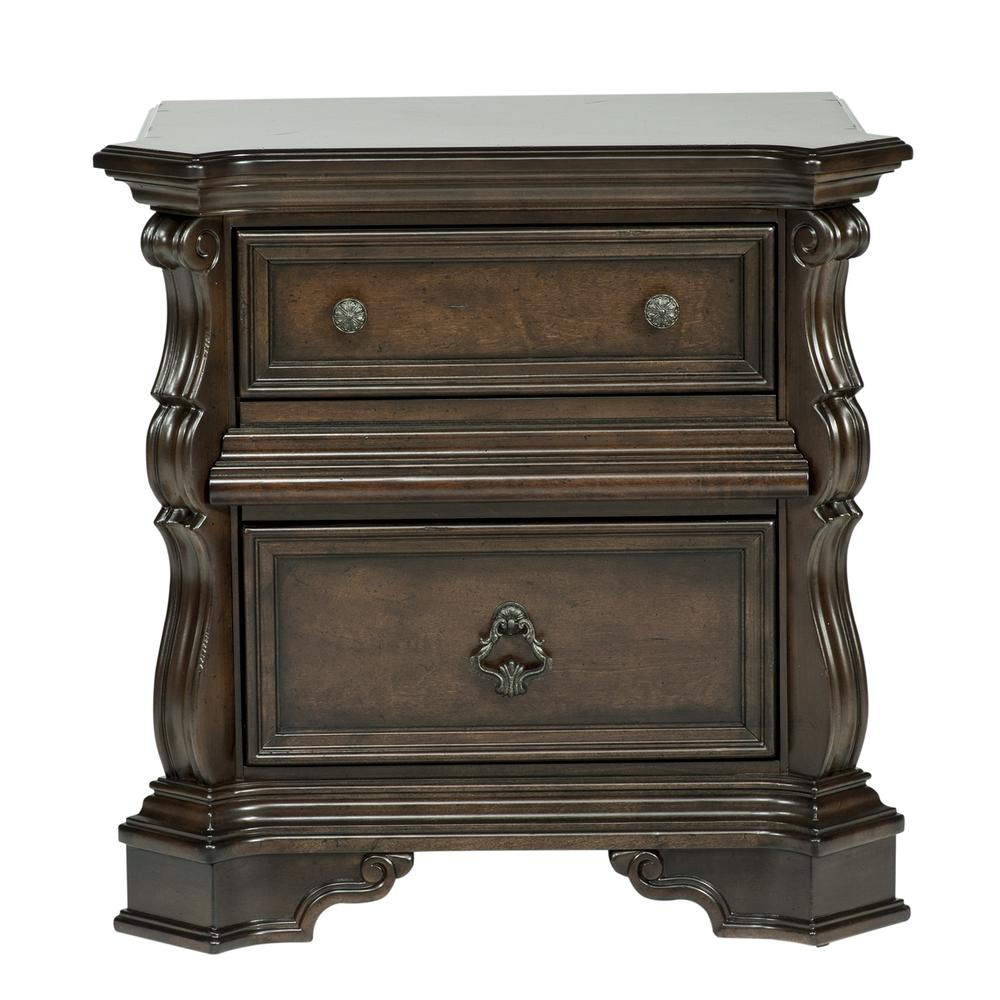 Luxurious Rich Brownstone Finish Night Stand