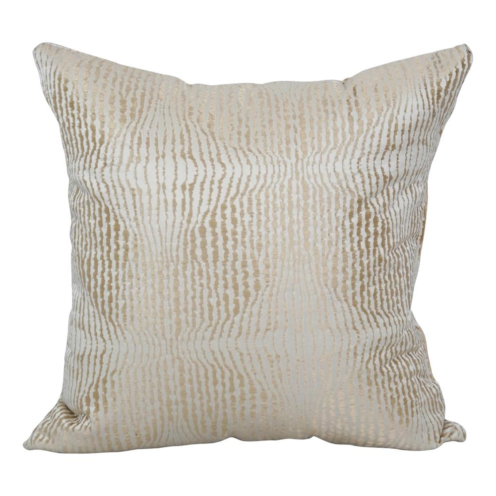 Gold & White Luxury Jacquard Throw Pillow (17"x17")
