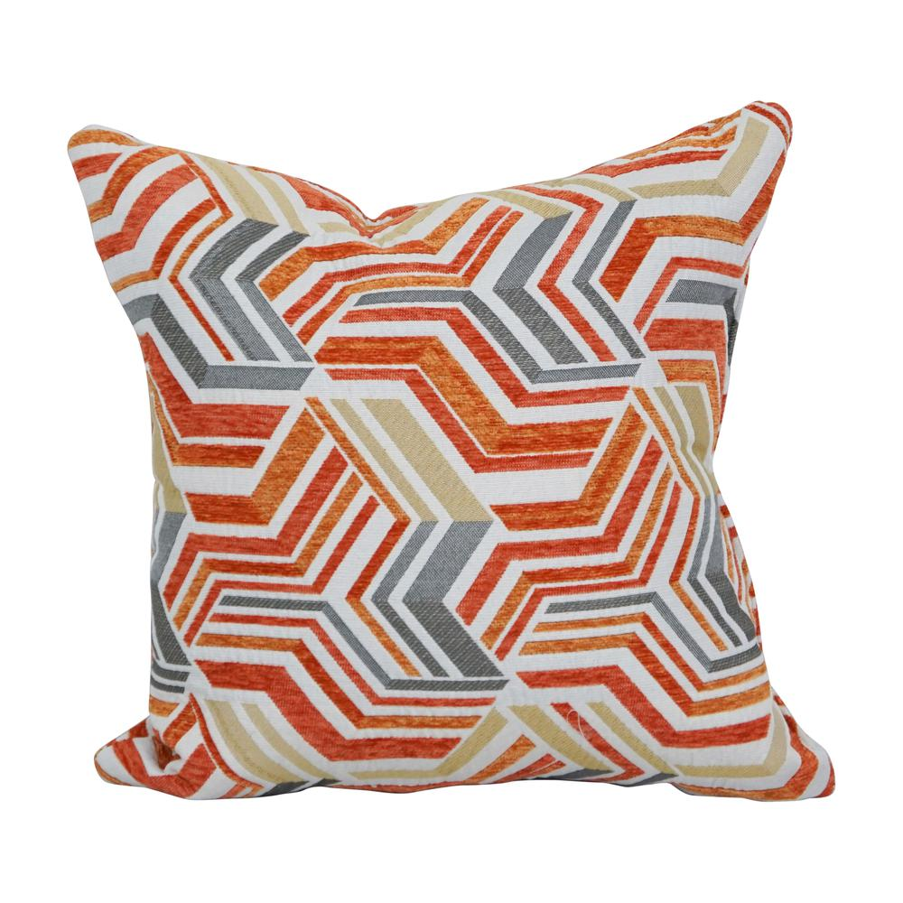 Zesty Orange Artistic Design Jacquard Throw Pillow