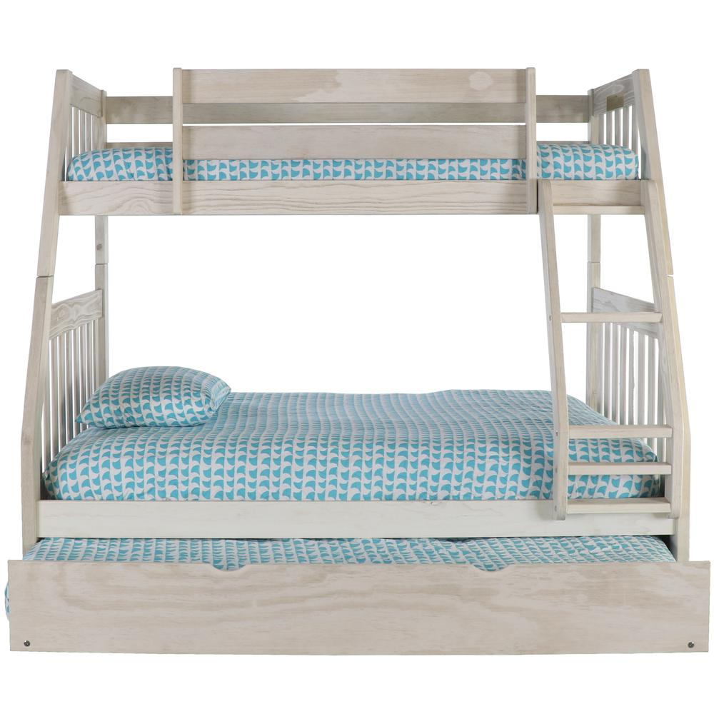 Twin/Full - Modern Ash Bunk with Twin/Full Bunk Bed With Twin Trundle