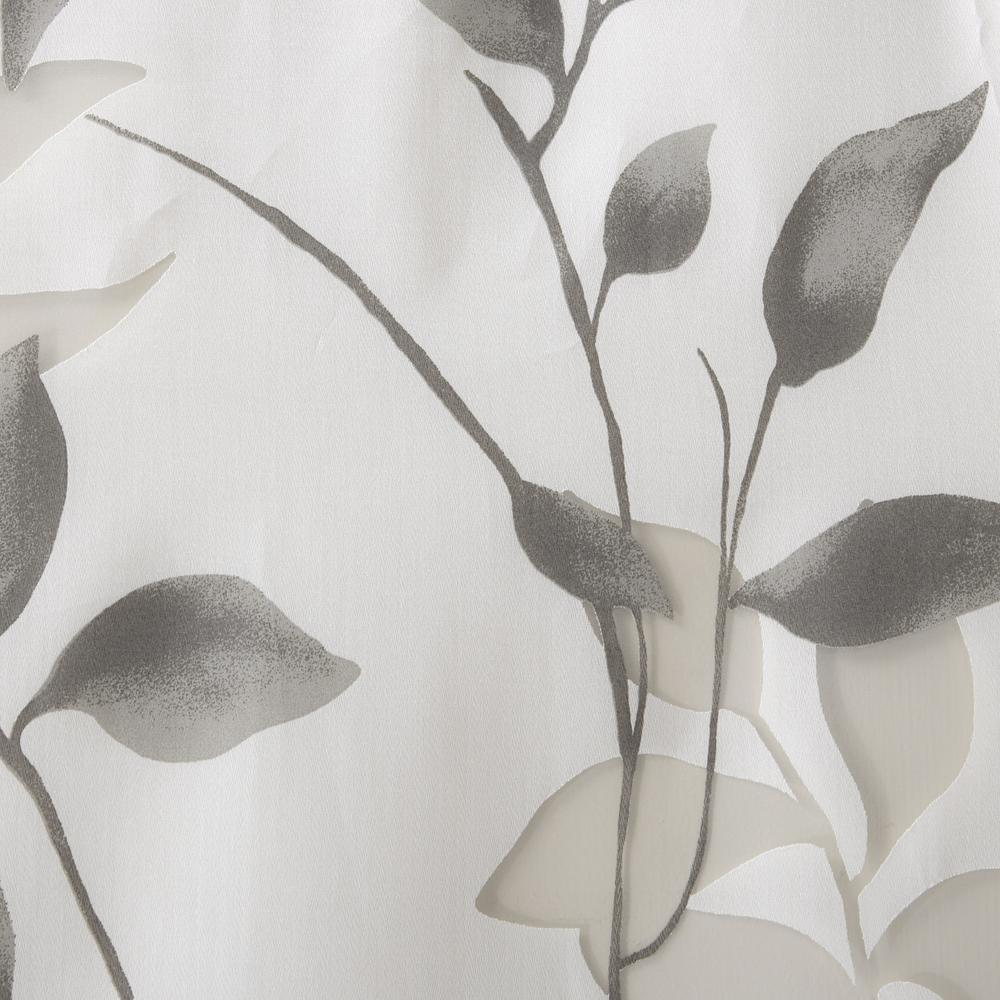 Grey - Modern Botanical Design Curtain Panel (95")