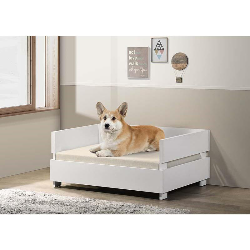 White Tone - Cozy Crate Inspired Design Pet Bed W/Cushion
