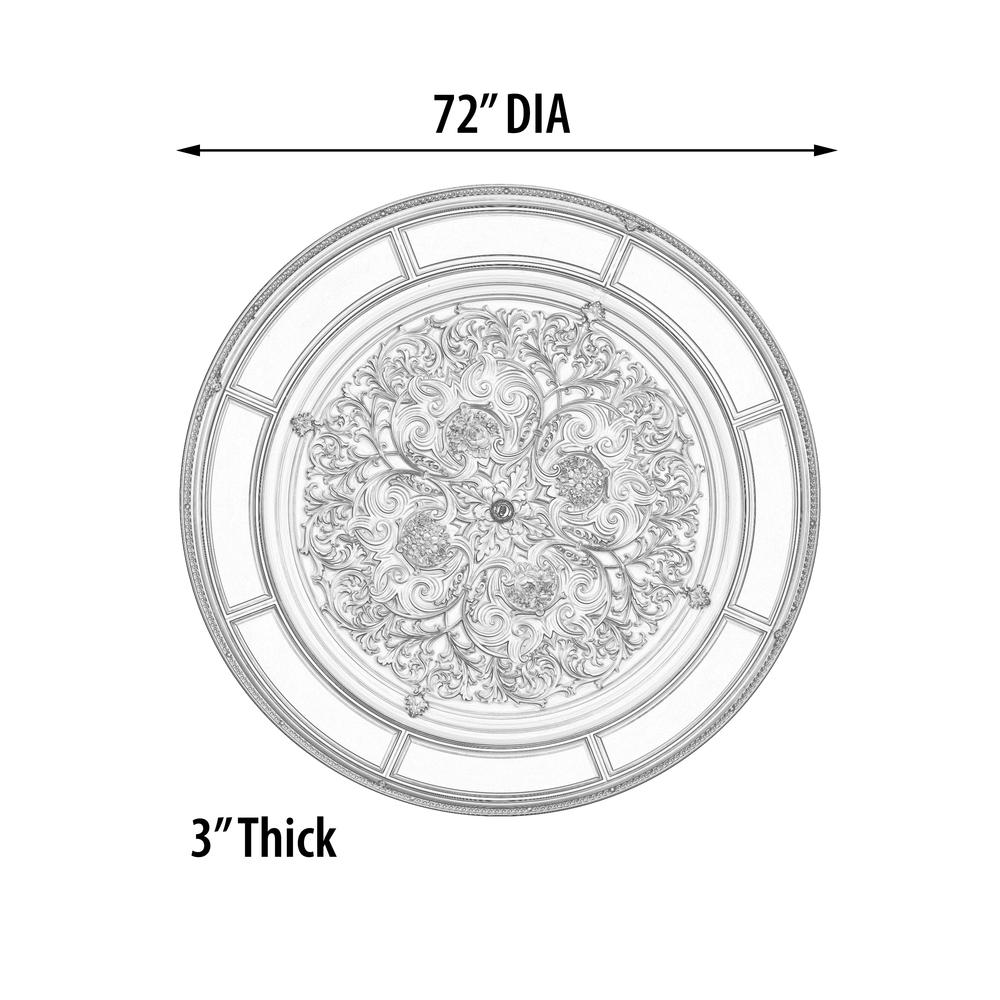 Chic 3-Dimensional Cream & Ecru Hue Round Ceiling Medallion  (72"Diameter))
