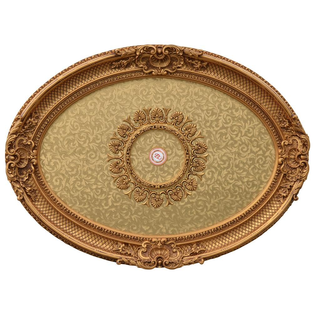 Golden - Rich Architectural Design Oval Chandelier Ceiling Medallion (31.5" Diameter)