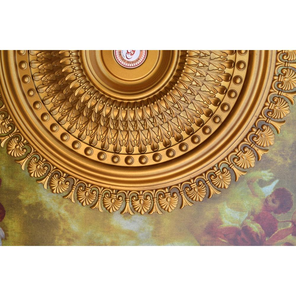 Timelessly Elegant Gold Tone Oval Chandelier Ceiling Medallion (73" Diameter)