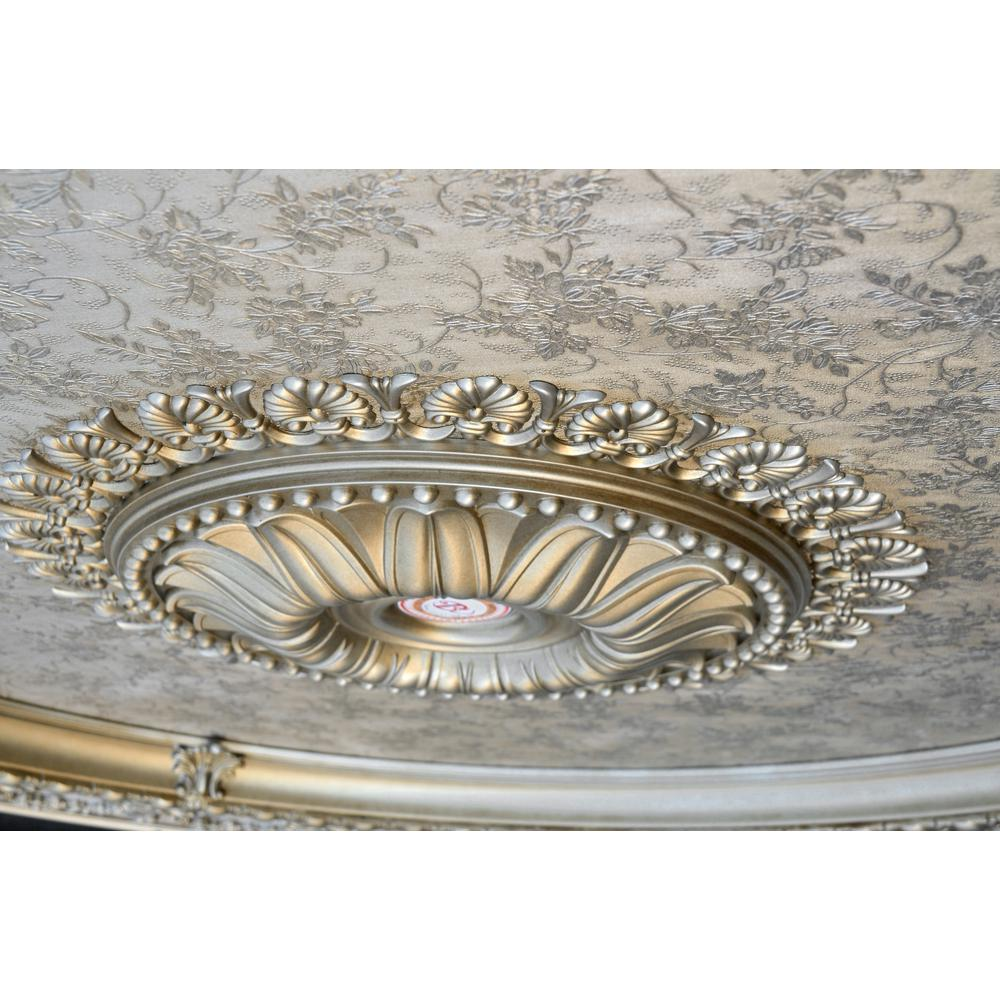 Stunning Champagne Silver and Gold Round Chandelier Ceiling Medallion (63" Diameter)