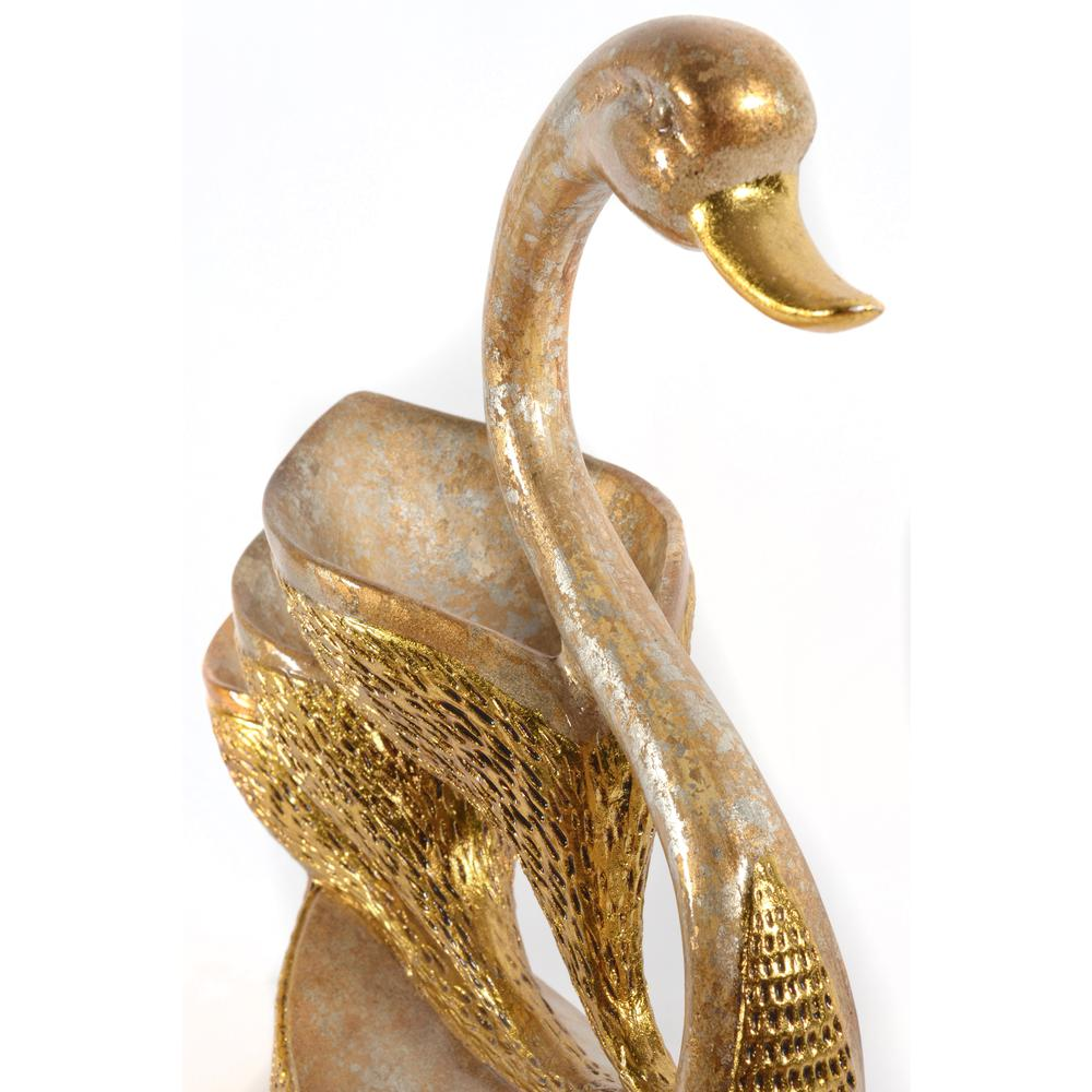 Antique Jewel Tone Decorative Swan Tray (14" x 15")