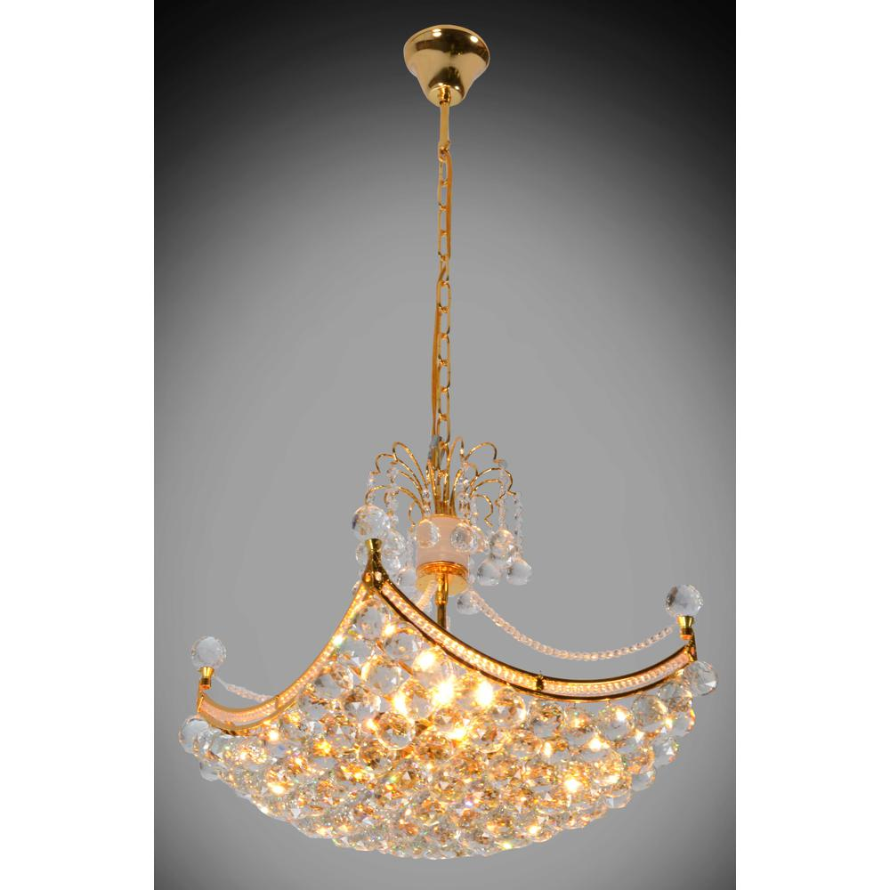 Exceptionally Stunning Crystal and Gold Orb Basket Style Hanging Chandelier (18"W x 42"H)