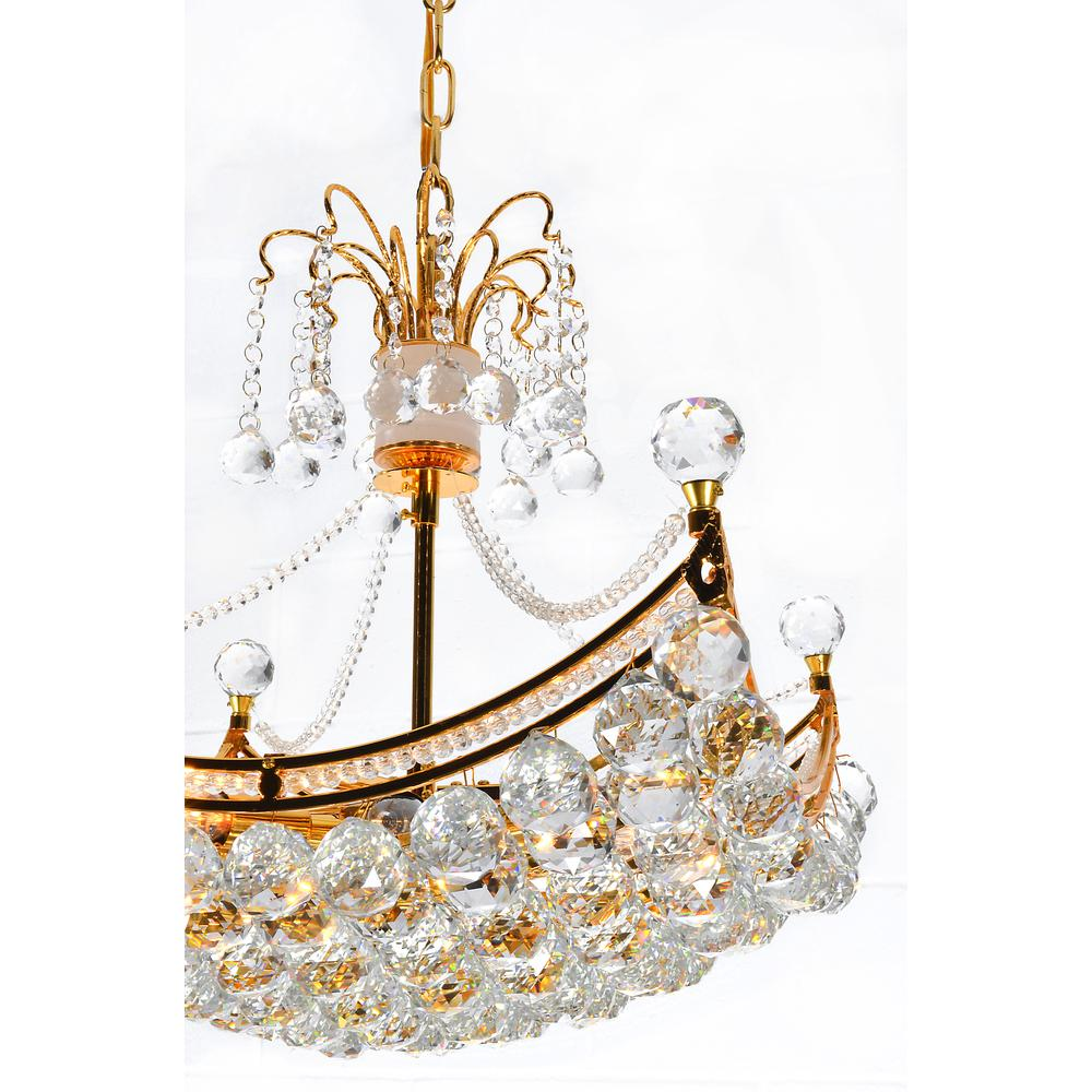 Exceptionally Stunning Crystal and Gold Orb Basket Style Hanging Chandelier (18"W x 42"H)
