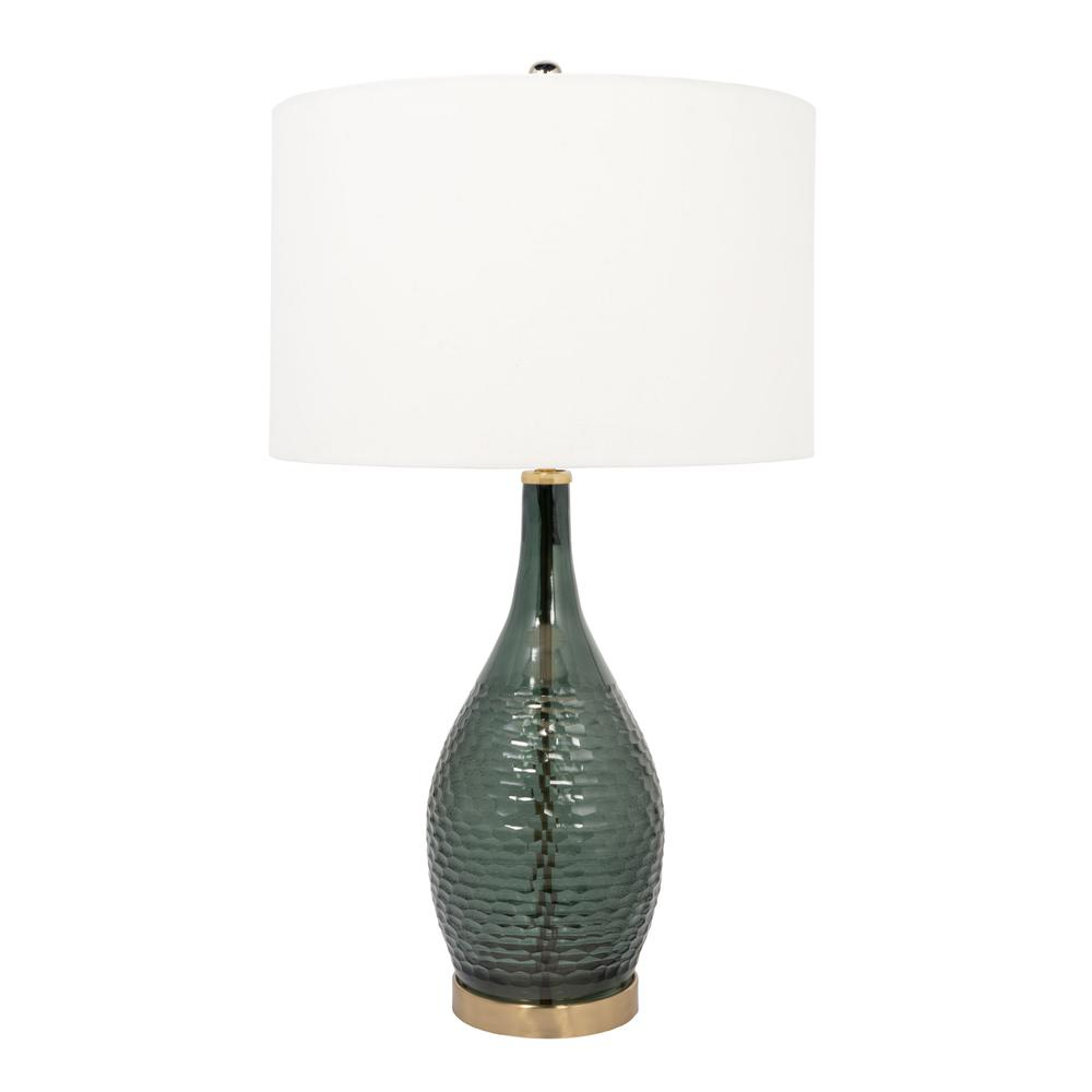 Luxe Blue Glass Table Lamp (27"0