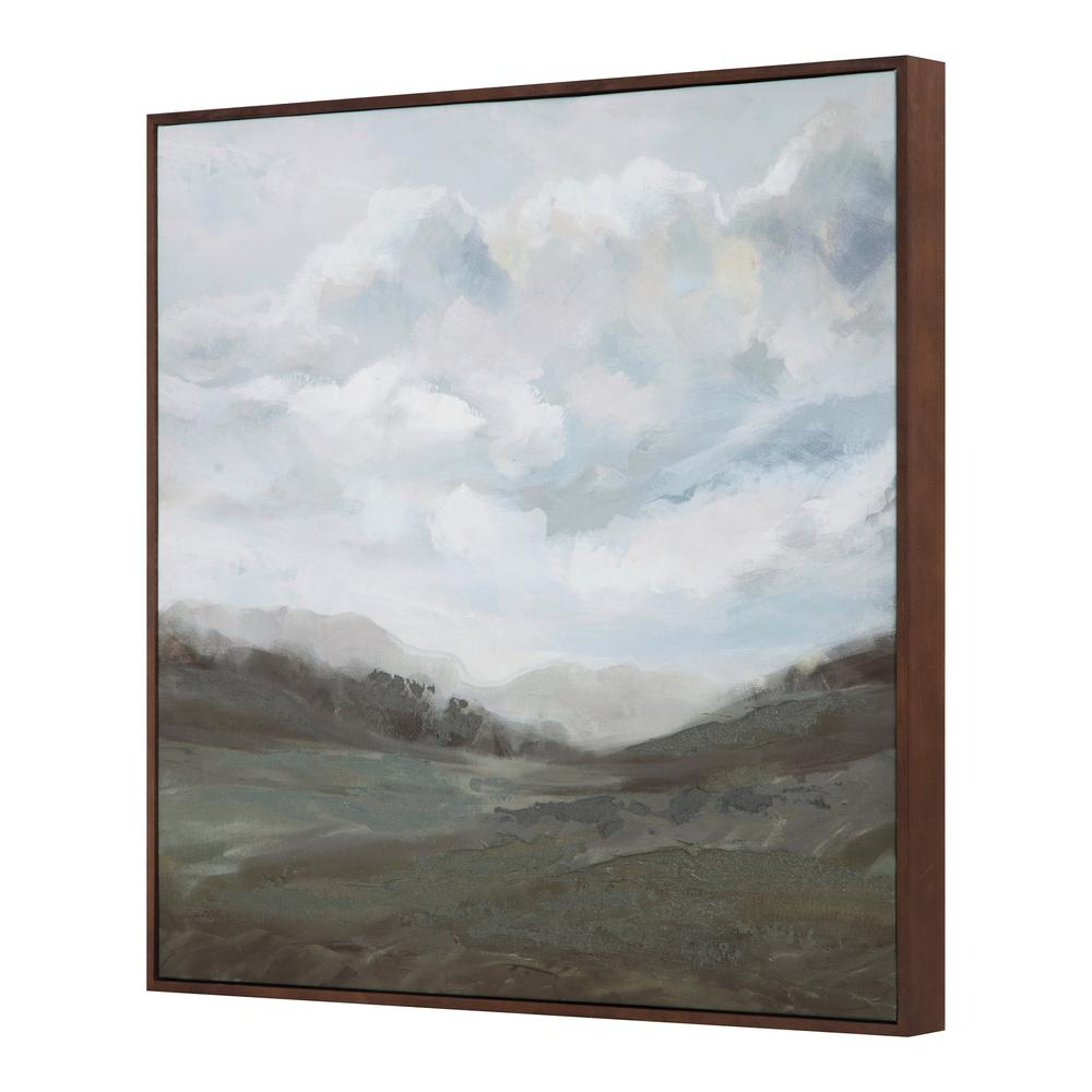 Misty Valley, Wall Art Piece - Framed Canvas (24'' x 24'')