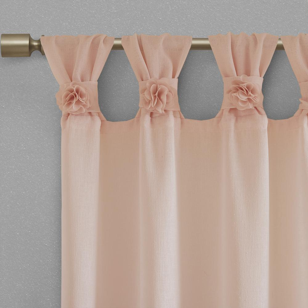 Soft Blush - Chic Blossom Cuff Tab Top Curtain Panel (63")