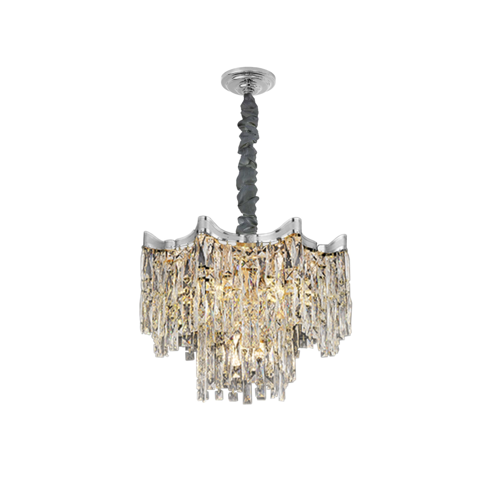 Signature Gold Crystal Accents Hanging Chandelier (Various Sizes)