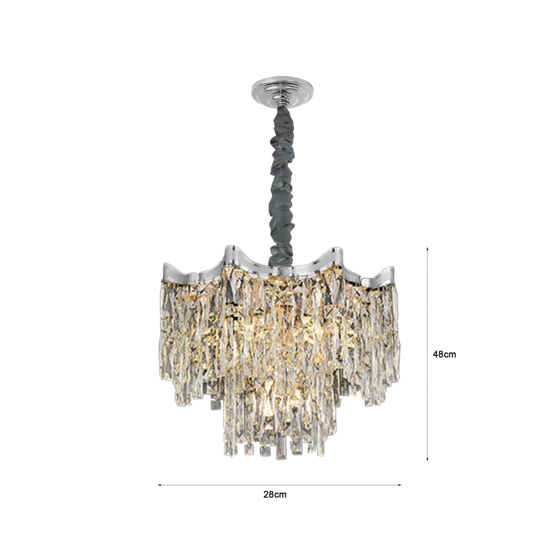 Signature Gold Crystal Accents Hanging Chandelier (Various Sizes)