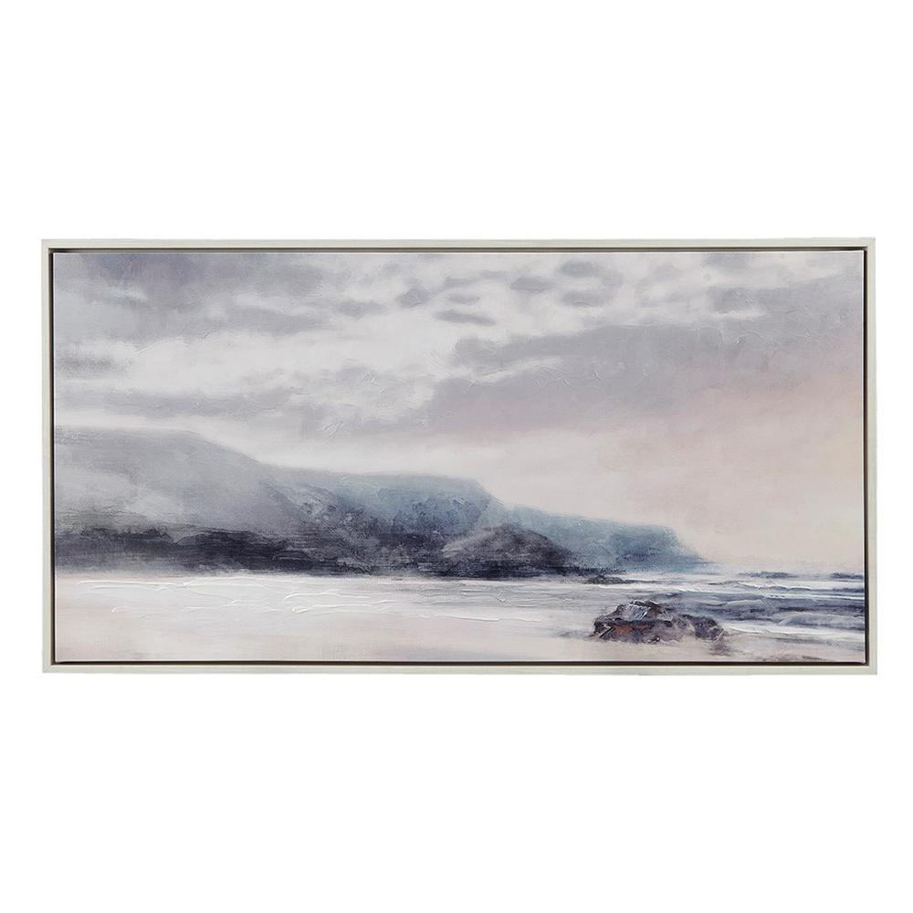 Moody Waters, Hand Embellished Wall Art - Framed Canvas (46'' x 24'')