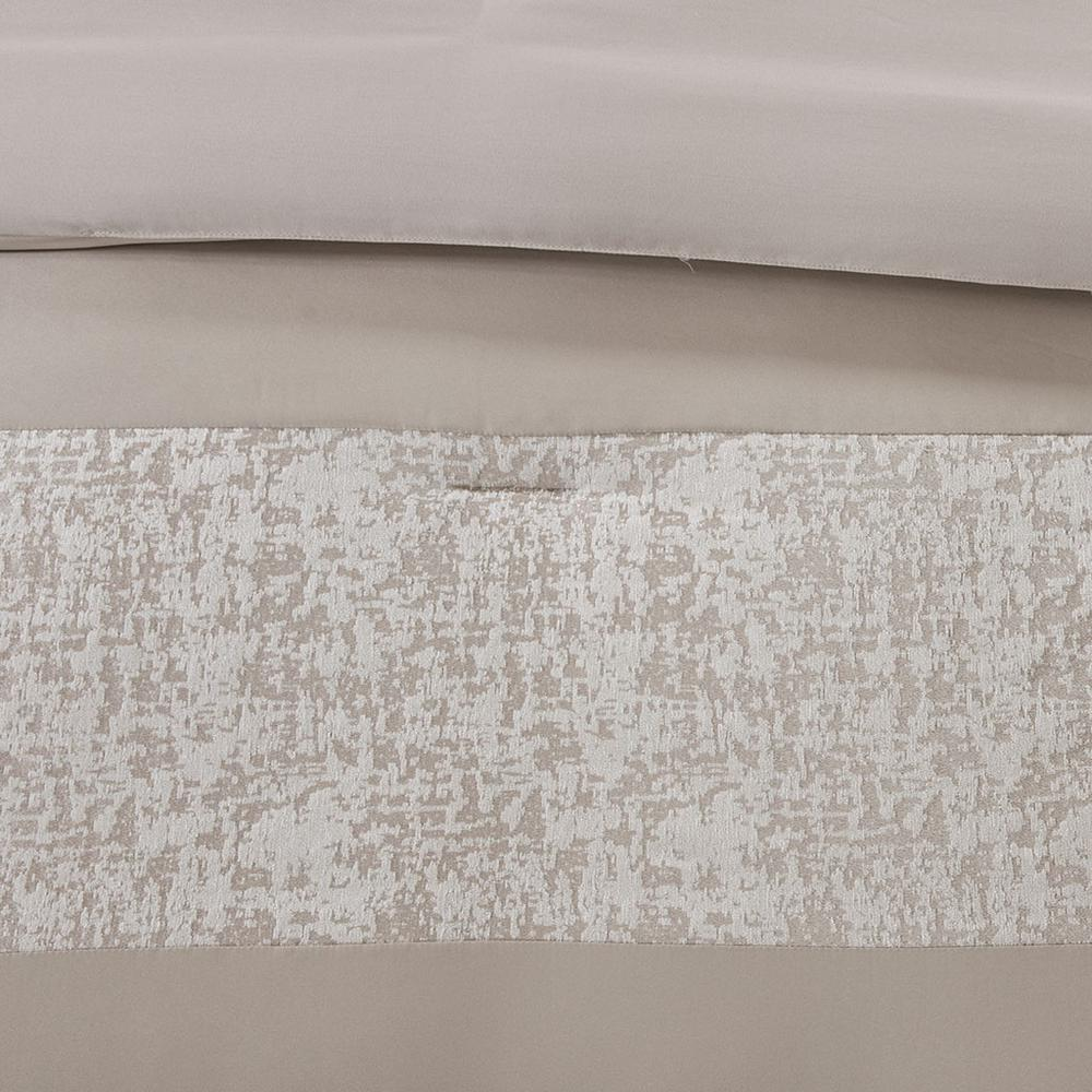 Taupe - Stunning Chenille Jacquard Comforter Set (7 Piece) King