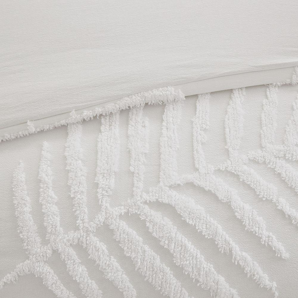 Detailed Palm Design Cotton Chenille Comforter Set (3 Piece) King/Cal King