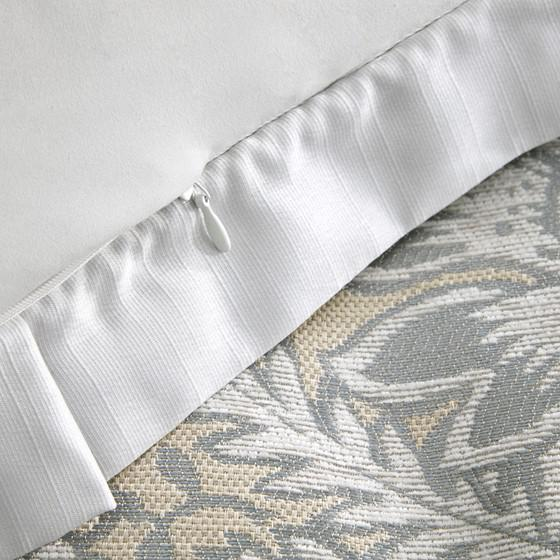Beige & Light Grey - Neoclassical Inspired Chenille Jacquard Comforter Set (4 Piece) Queen