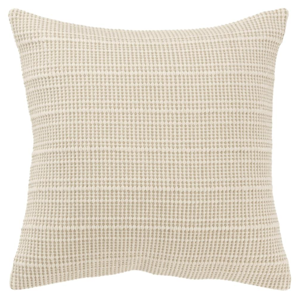 Ivory & Natural Khaki - Contemporary Luxury Down Filled Pillow (20"x20")