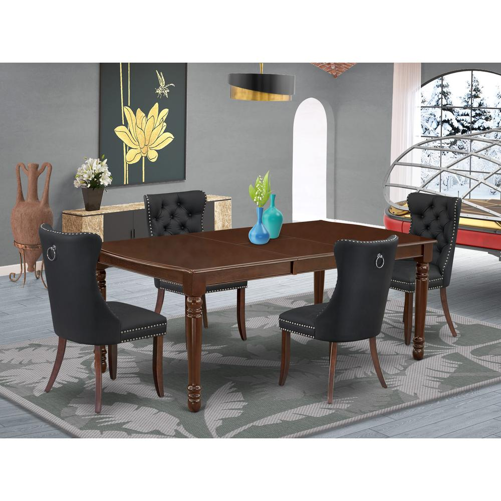 Dark Grey/Mahogany - Rectangular Style: Contemporary Elegant Table Set (5 Pc)