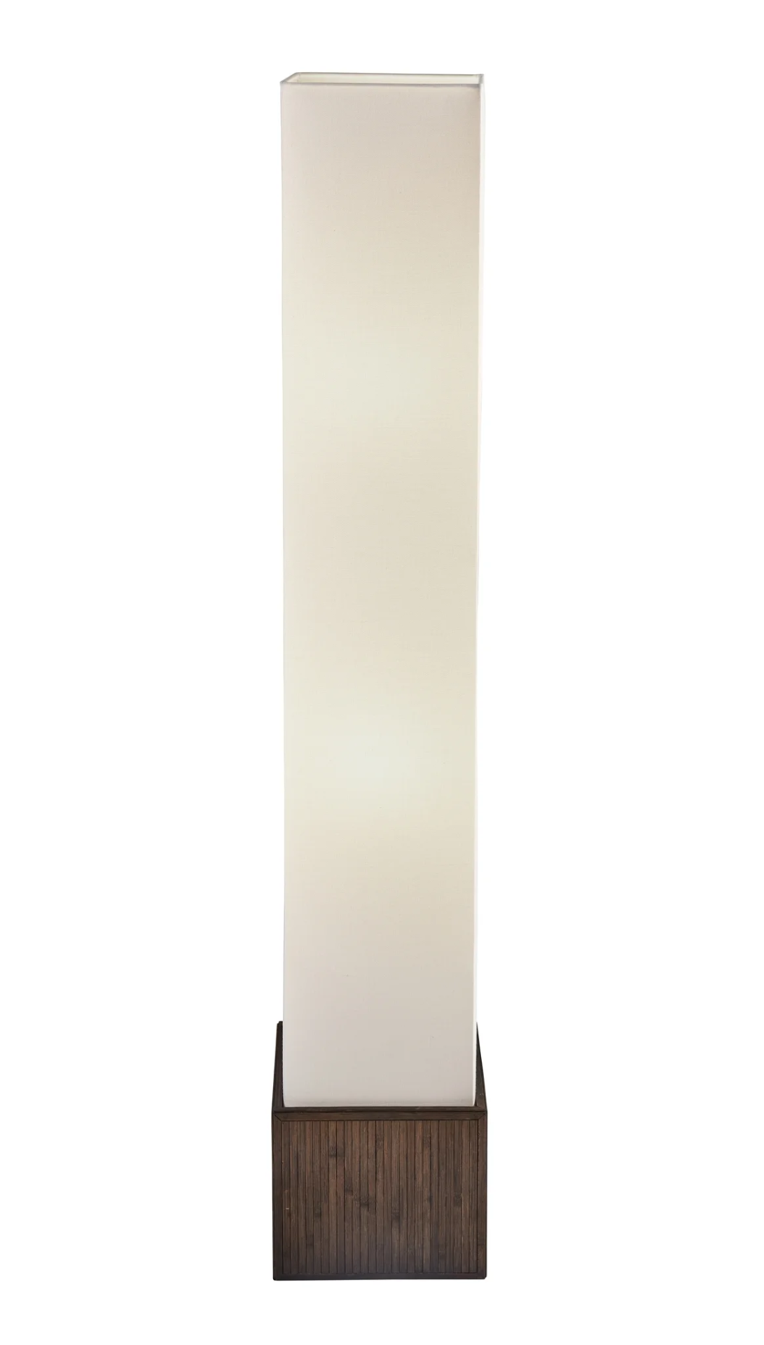 Classy Two Light Rectangular Column Floor Lamp With Brown Base (50"H)