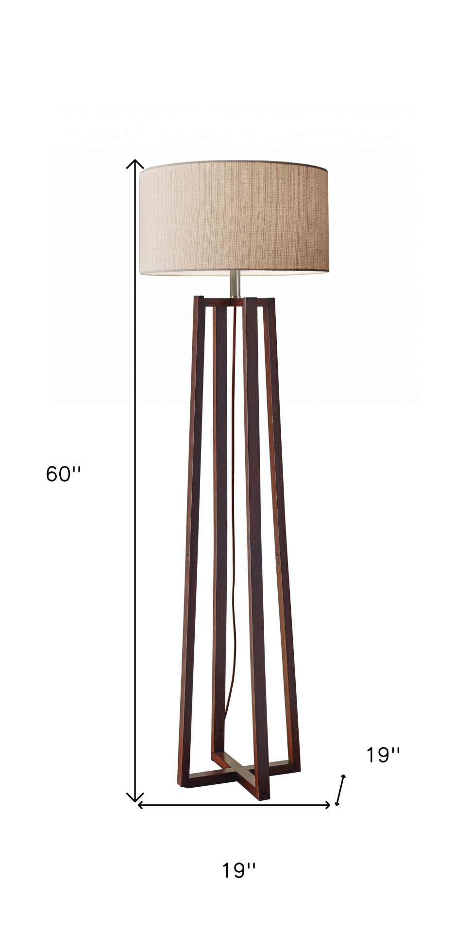 Chic Modern Style Solid Wood Floor Lamp (60"H)