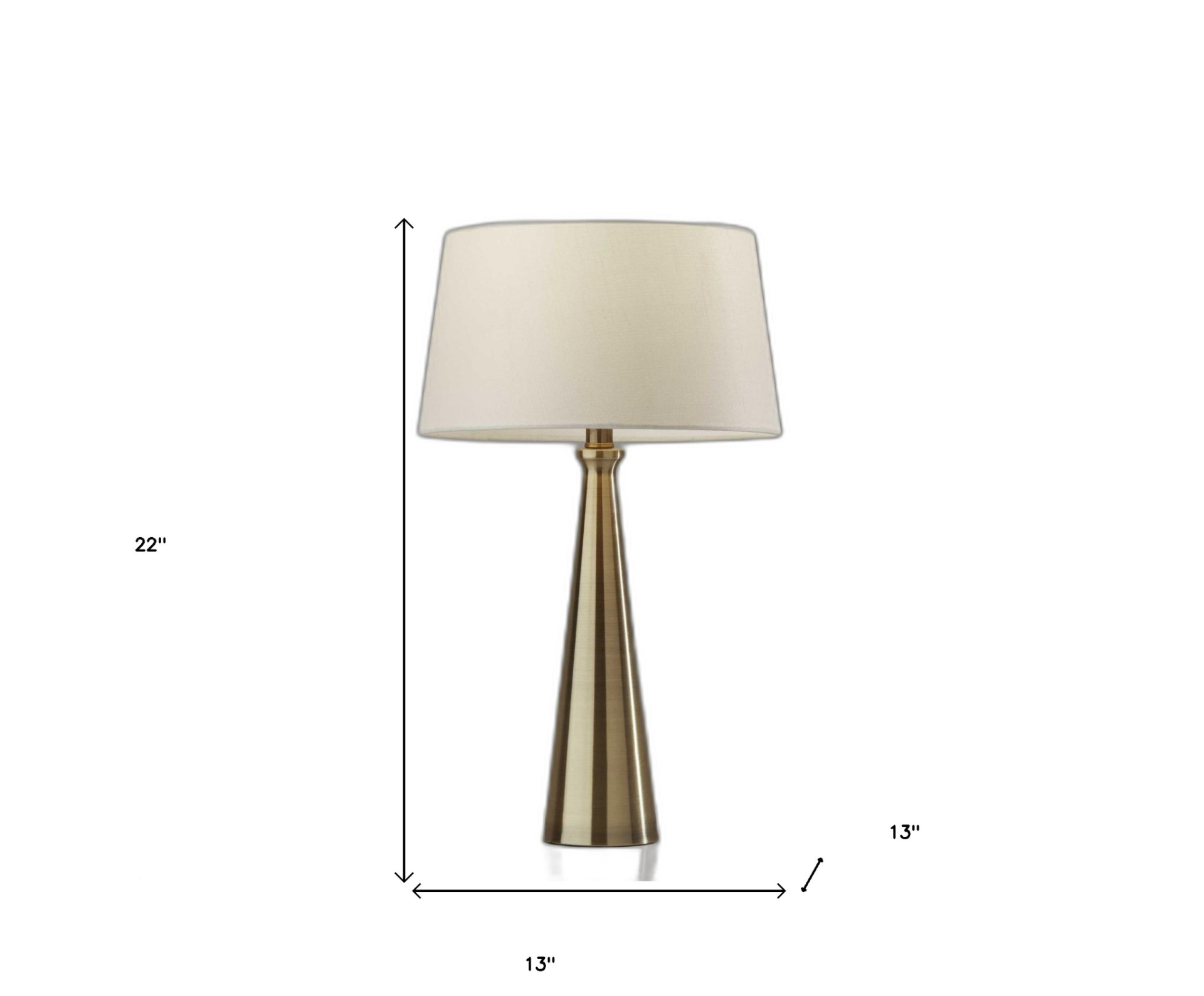 Elegant Modern Brass Metal Table Lamp Set (22"H)