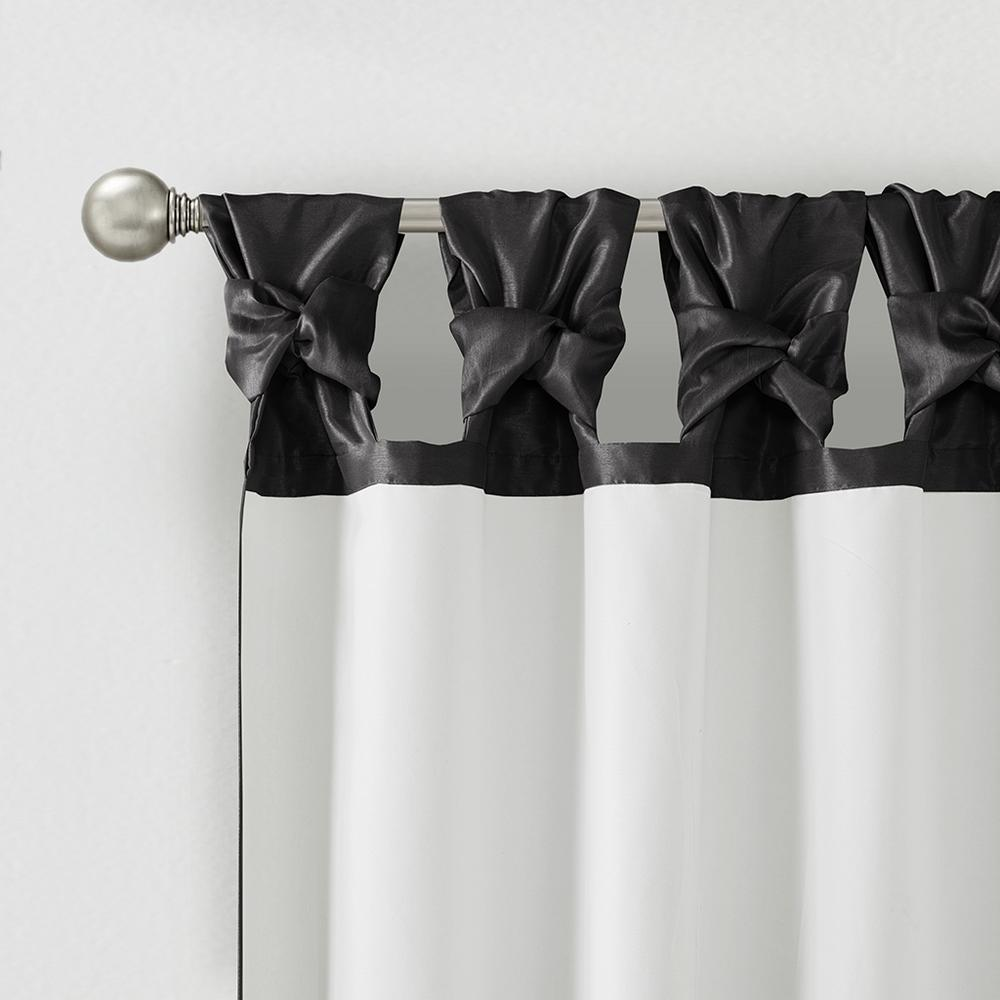Black - Elegant Twist Tab Curtain Panel (120")