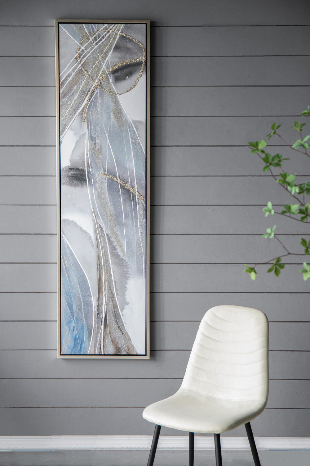 Contemporary Soothing Abstract Wall Art Oil Painting Canvas - 2 Piece (20" x 71")