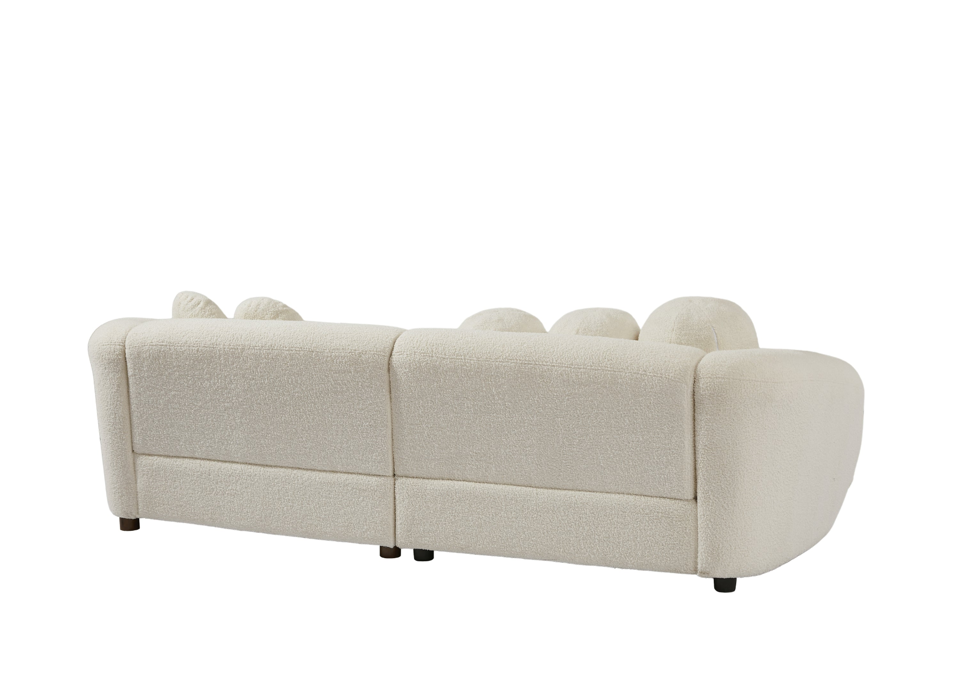Beige - Stylish Contemporary Curve Style Sofa With (5) Throw Pillows - (87.7")