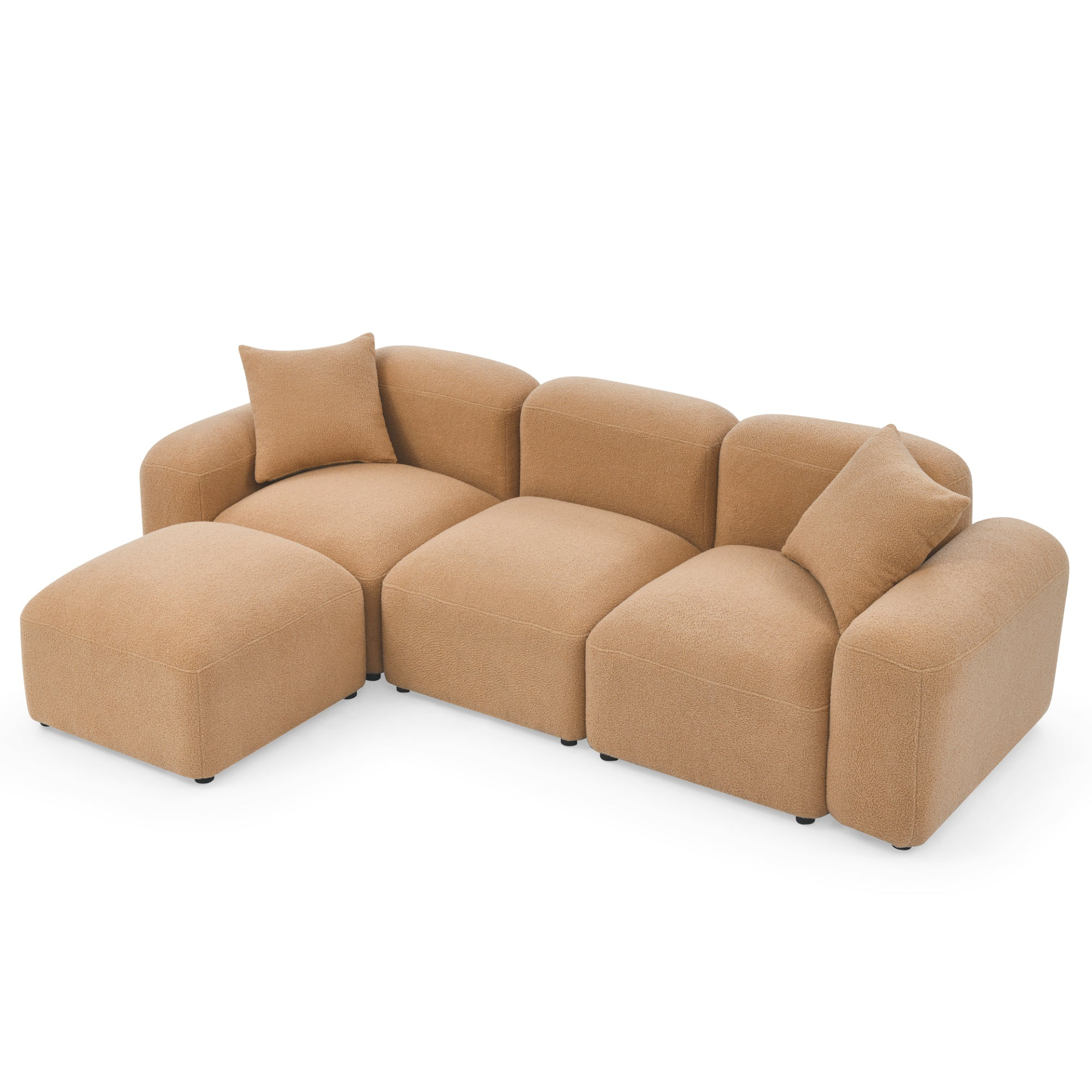 Caramel: Cozy L-Shape Modular Style Sectional Sofa with DIY Combination (94.5" x 58")
