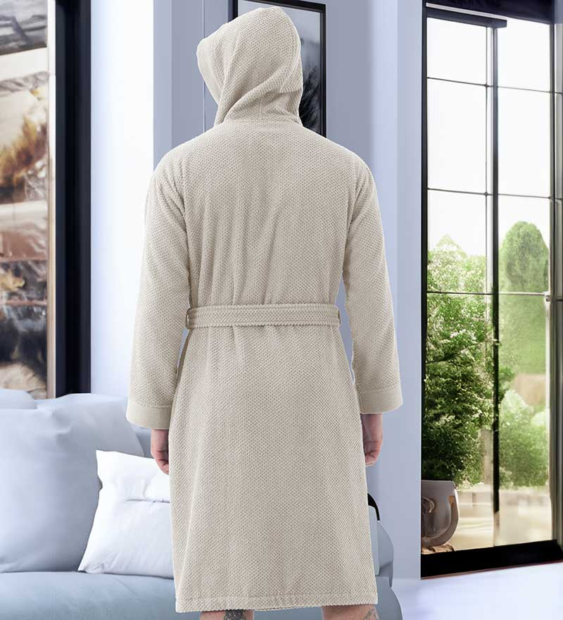 Men's - Serene Spa Organic Cotton Robe With Hood - (Multiple Color)