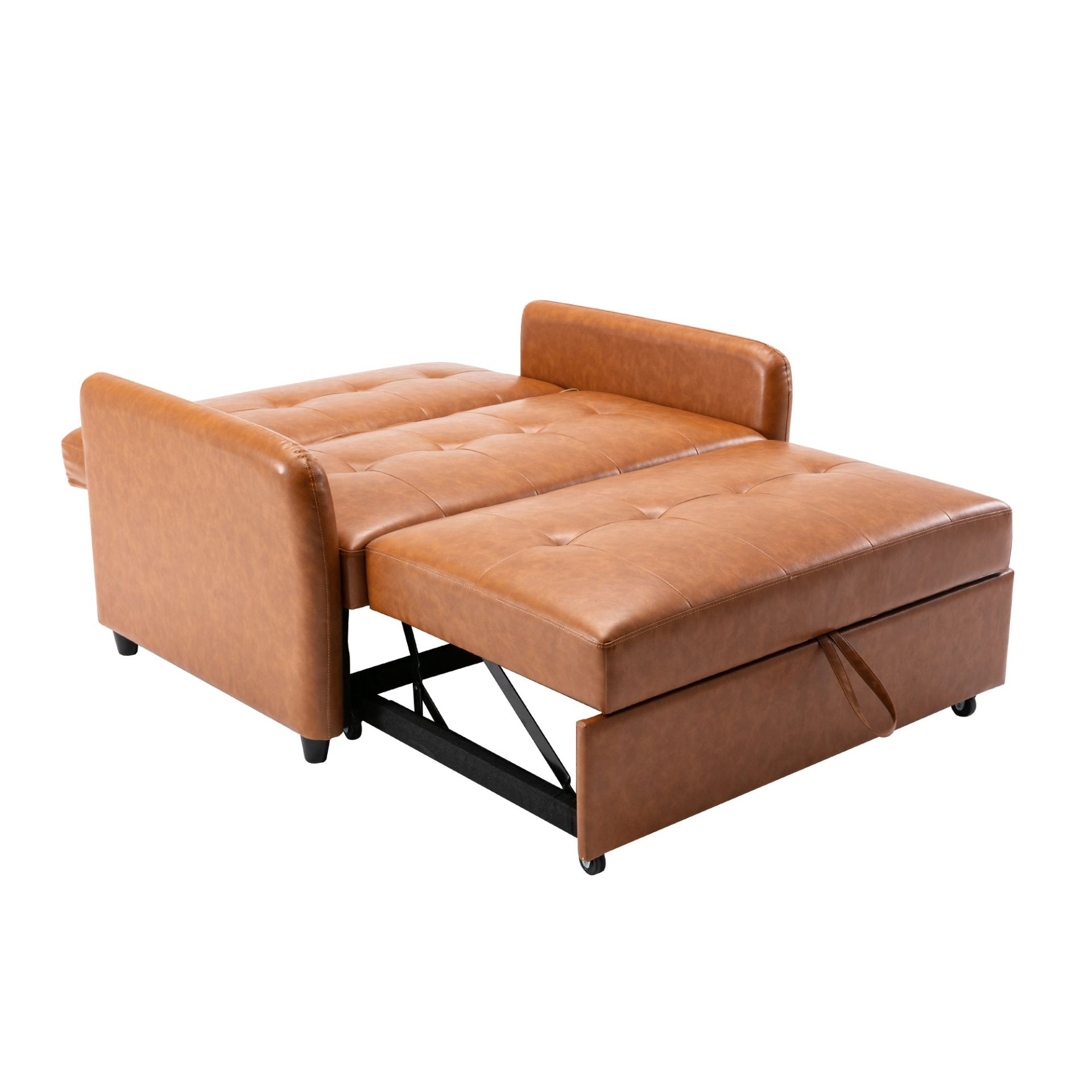 Brown - Smart Rest Convertible Armchair Sofa Bed With Dual USB Ports (51.5")